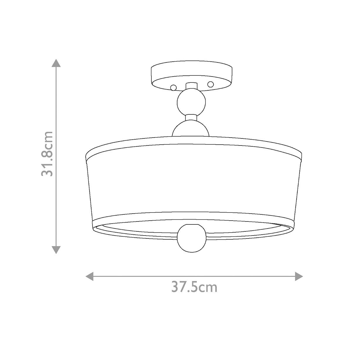 Потолочный светильник с белым цилиндрическим плафоном и шарообразными деталями Hinkley в Омске