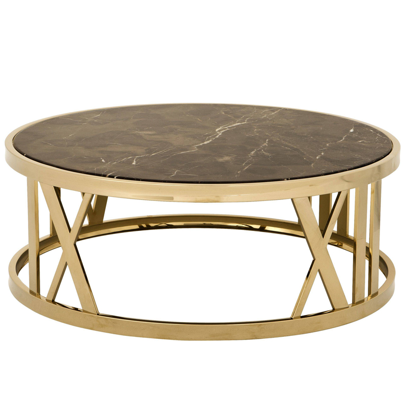 Кофейный стол Eichholtz Coffee Table Baccarat Глянцевое золото Коричневый в Омске | Loft Concept 