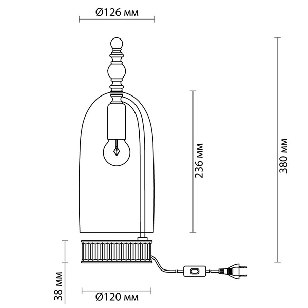 Настольная лампа Glass Dome Bronze в Омске