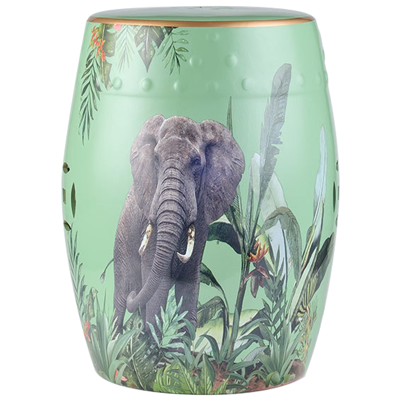 Керамический табурет Elephant Tropical Animal Ceramic Stool Green Прозрачный зеленый Серый Зеленый в Омске | Loft Concept 