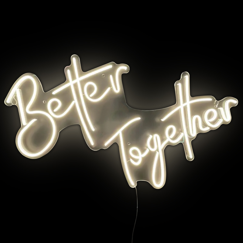 Неоновая настенная лампа Better Together Neon Wall Lamp Желтый Прозрачный в Омске | Loft Concept 