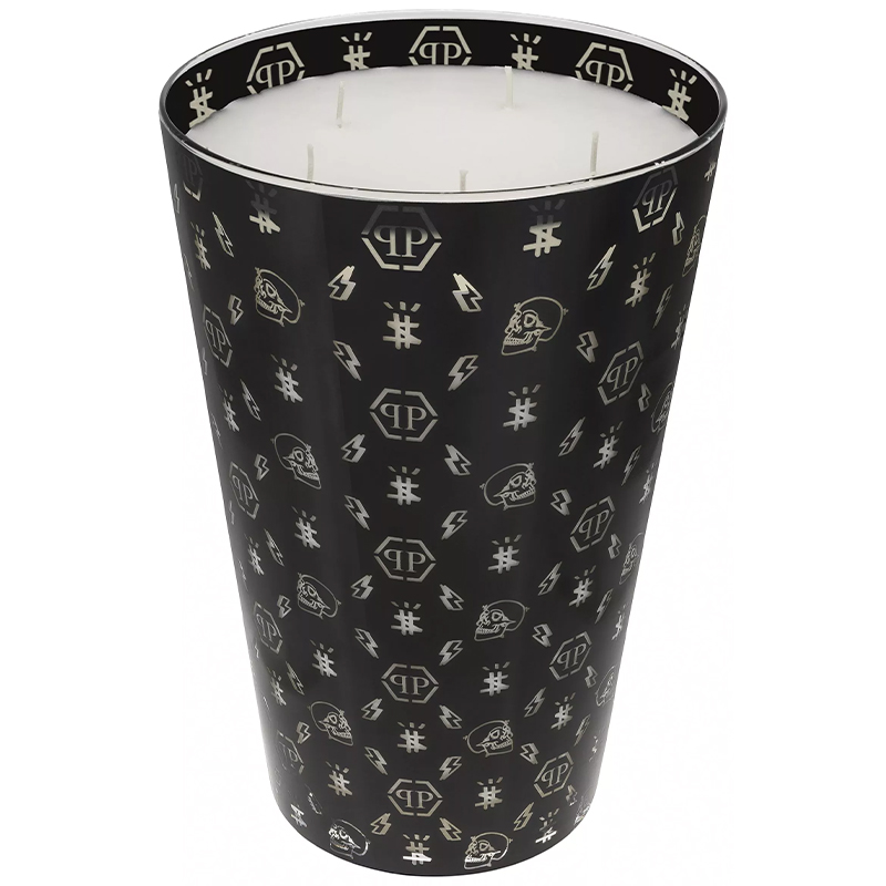 Свеча Philipp Plein Candle Monogram XL Черный Белый в Омске | Loft Concept 