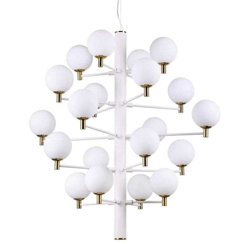 Люстра Italian Globe Abstraction Light White 20 Белый Золотой в Омске | Loft Concept 