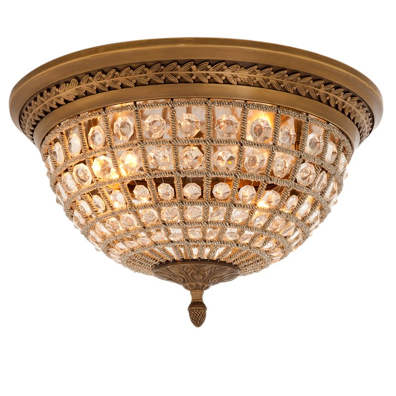 Потолочный светильник Ceiling Lamp Kasbah Antique Brass Латунь Античная полированная Прозрачное Стекло в Омске | Loft Concept 