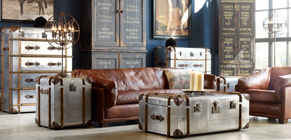 Комод в стиле Лофт RH Richards Polished Aluminum Trunks Chest Комод в стиле Лофт RH Richards Polished Aluminum Trunks Chest - Loft-Concept в Омске