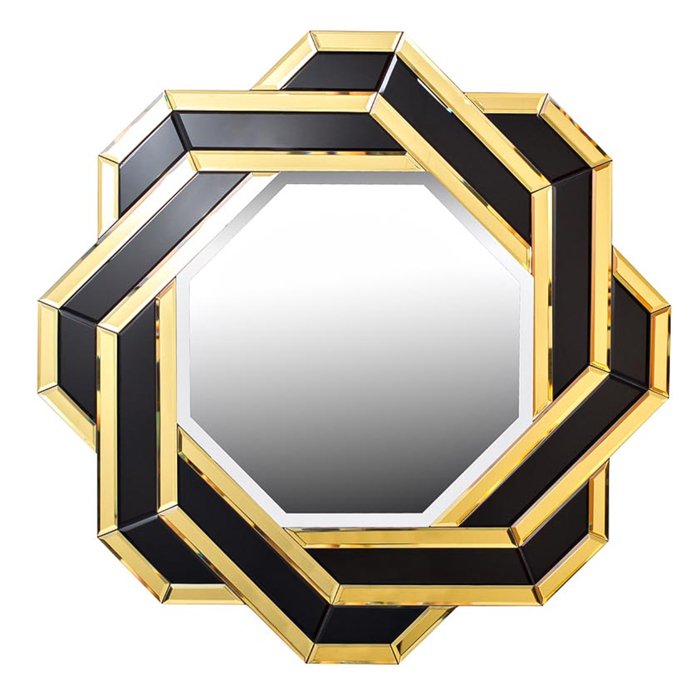 Зеркало Knot octagonal Black & Gold Mirror  в Омске | Loft Concept 