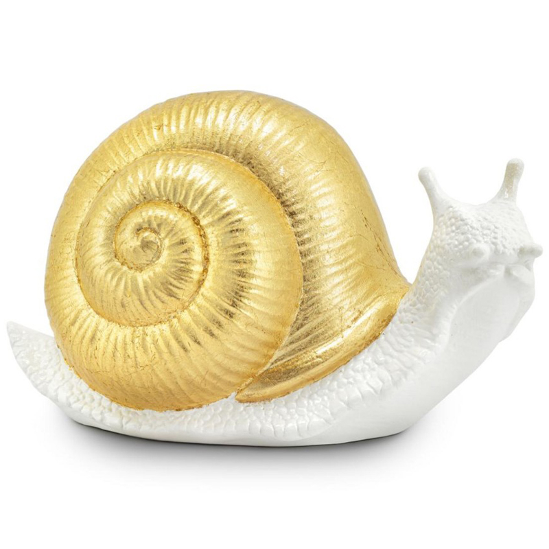 Статуэтка Abhika Snail Bisc. Goldleaf Белый Золотой в Омске | Loft Concept 