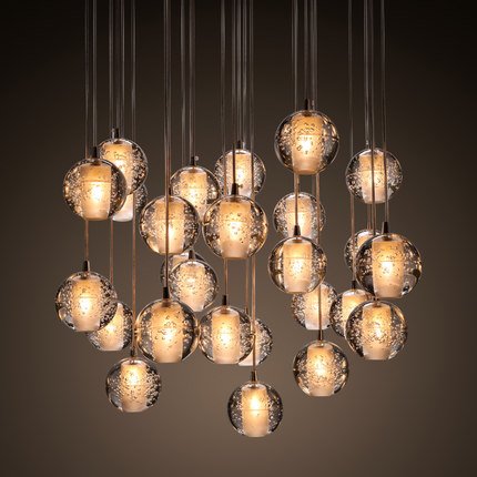 Люстра Bocci 14 Round Chandelier Led Crystal Glass Прозрачный (Transparent) в Омске | Loft Concept 