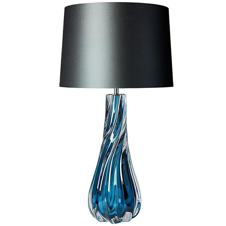 Настольная лампа Naiad Velvet Blue Table Lamp Черный Синий в Омске | Loft Concept 