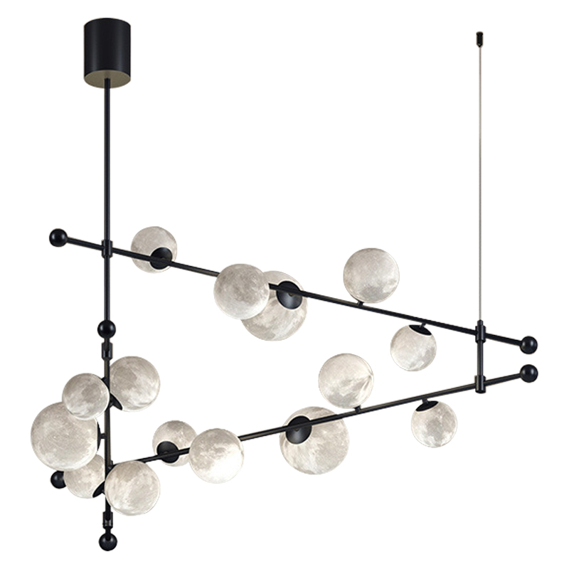 Светильник Tech Lighting Modern Rail Geometric Linear Suspension 15 Black Черный Белый в Омске | Loft Concept 