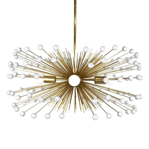 White Beaded Urchin Chandelier Sputnik  Золотой Белый в Омске | Loft Concept 