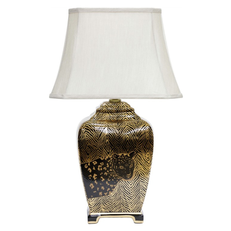 Настольная лампа Leopard Table lamp black and gold Черный Золотой Белый в Омске | Loft Concept 