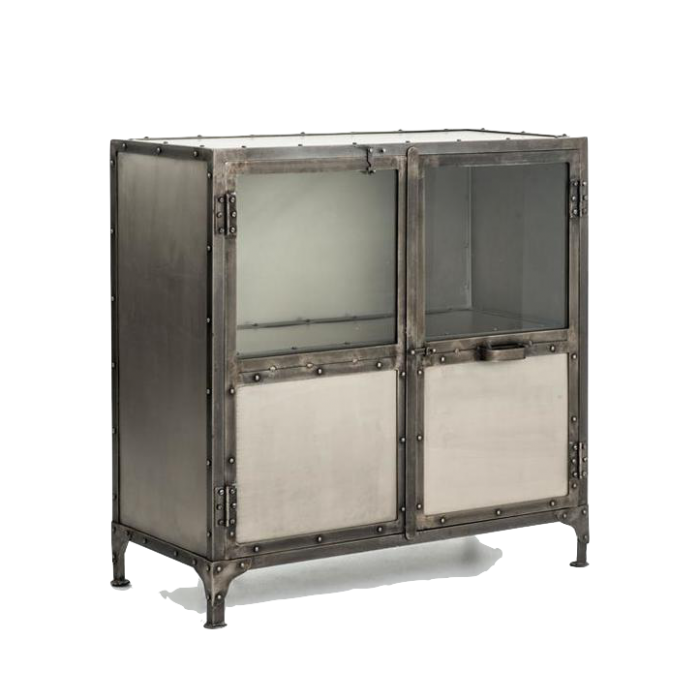 Комод металлический Industrial Steampunk Nickel 2 Door Cabinet  в Омске | Loft Concept 