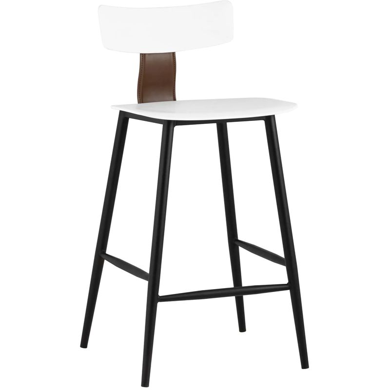 Стул Барный ANT White Eco-Leather 2 шт Белый Коричневый Черный в Омске | Loft Concept 