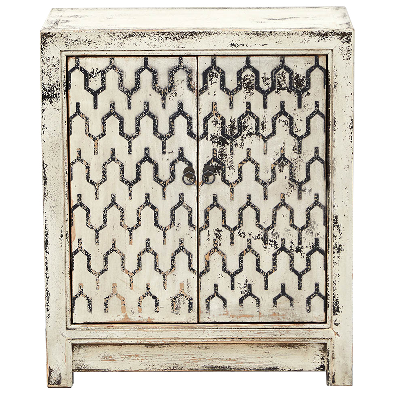 Комод в восточном стиле с геометрическим рисунком на дверцах Khushi Chest of Drawers ivory ( слоновая кость ) Черный Древесина Комод в восточном стиле с геометрическим рисунком на дверцах Khushi Chest of Drawers ivory ( слоновая кость ) Черный Древесина в Омске | Loft Concept