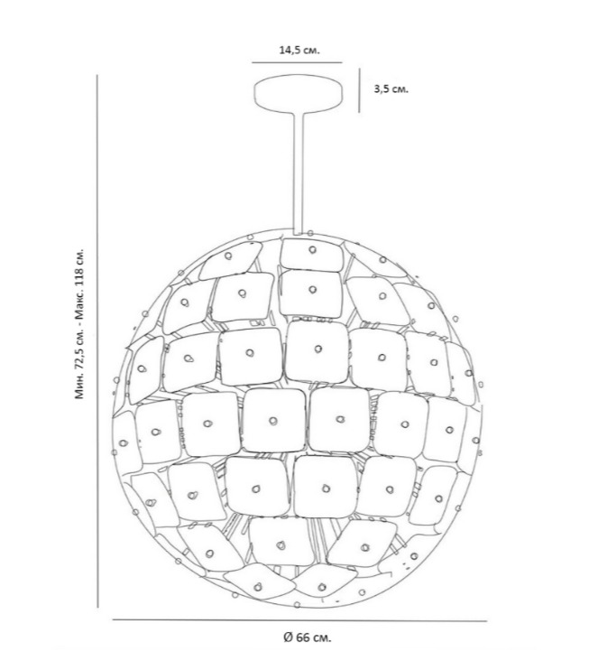 Люстра Sputnik Square Matt Chandelier в Омске