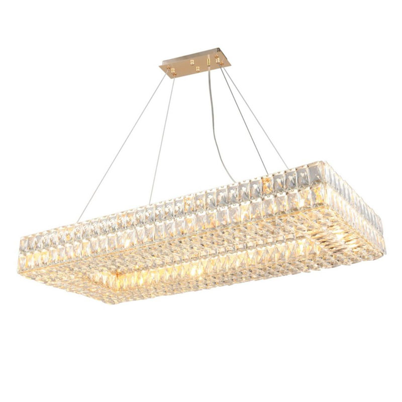 Люстра Crystal Regena Gold Rectangle Chandelier 100 Прозрачный Золотой в Омске | Loft Concept 