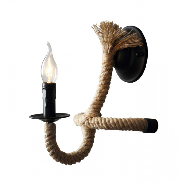 Бра Loft Rope Candle Bra Черный в Омске | Loft Concept 