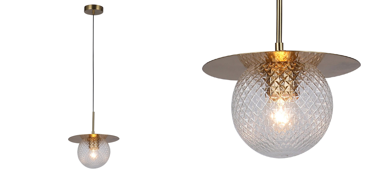 Подвесной светильник медного цвета с узорчатым плафоном MATISSE - фото