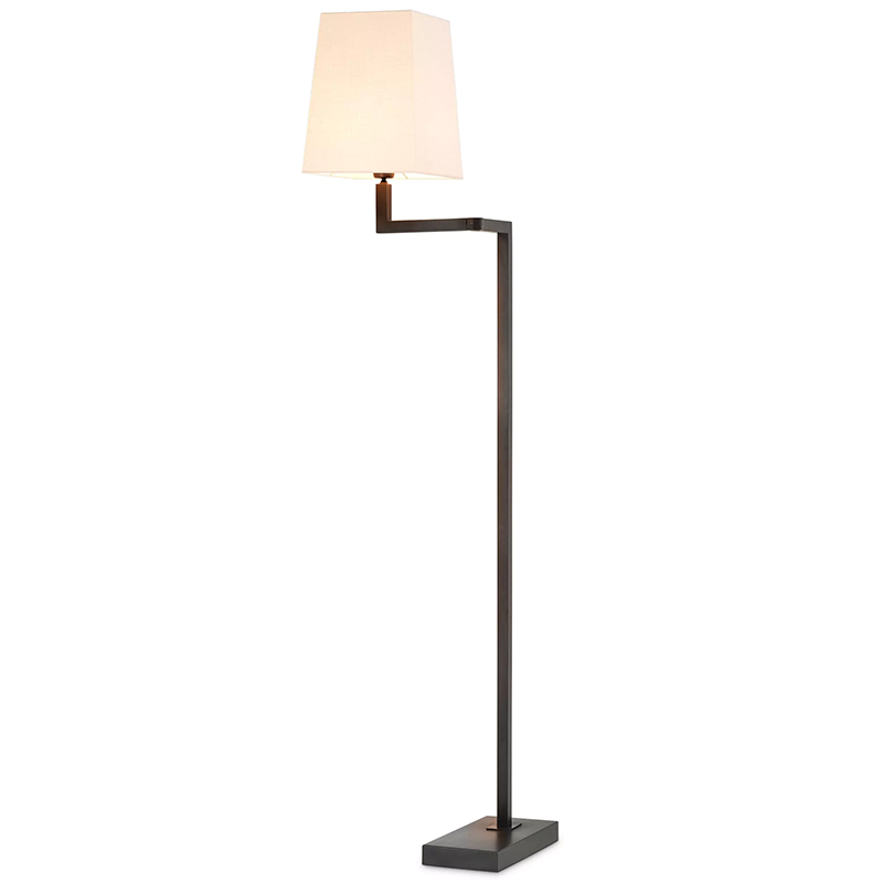 Торшер Eichholtz Floor Lamp Cambell Bronze Белый Темная бронза в Омске | Loft Concept 