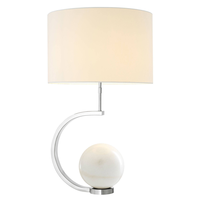 Настольная лампа Eichholtz Table Lamp Luigi white marble Белый Никель Белый Мрамор Bianco в Омске | Loft Concept 