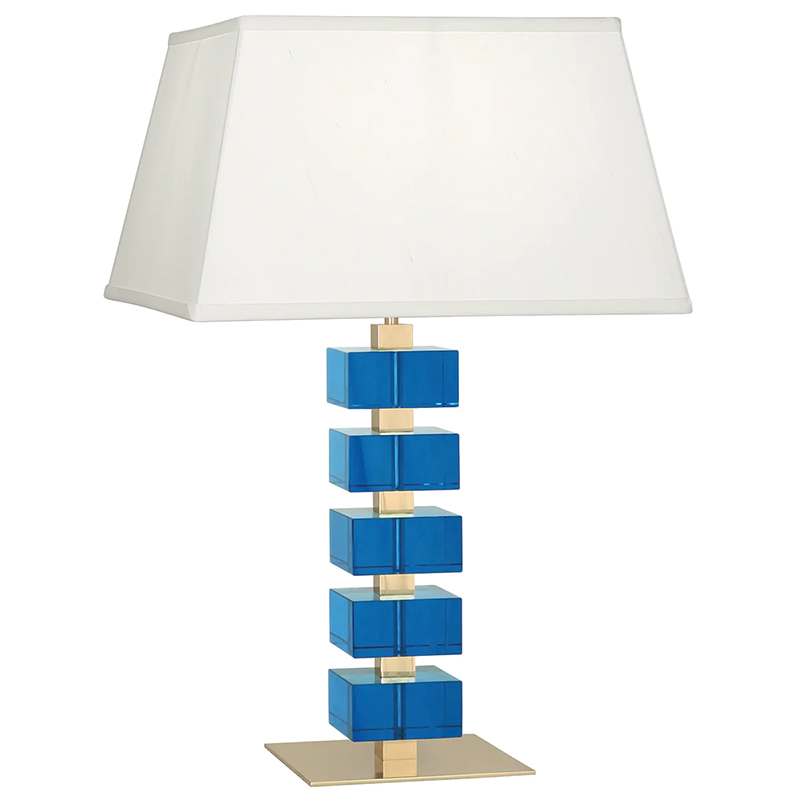 Настольная лампа Monaco Table Lamp Синий Латунь Белый в Омске | Loft Concept 