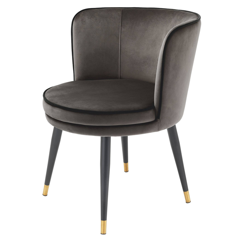 Стул Eichholtz Dining Chair Grenada grey Серый Черный Латунь в Омске | Loft Concept 