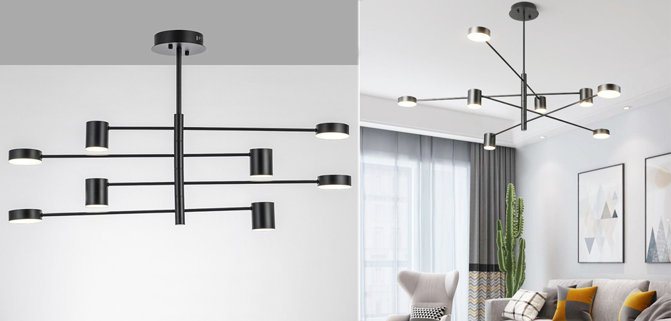 Светильник LED Lighting Black 8 lampholders Светильник LED Lighting Black 8 lampholders - Loft-Concept в Омске