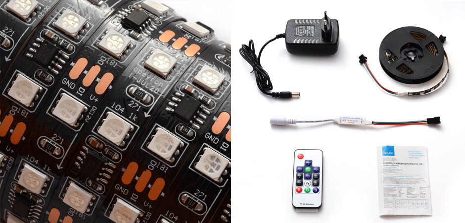 Комплект светодиодной ленты 14,4W/m 60Led/m 5050SMD разноцветный 2M Комплект светодиодной ленты 14,4W/m 60Led/m 5050SMD разноцветный 2M - Loft-Concept в Омске