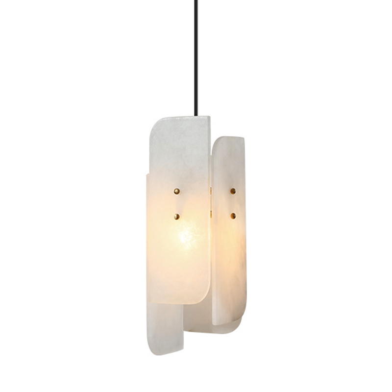 Подвесной светильник Ancel Hanging Light Белый Мрамор Bianco Глянцевое золото в Омске | Loft Concept 