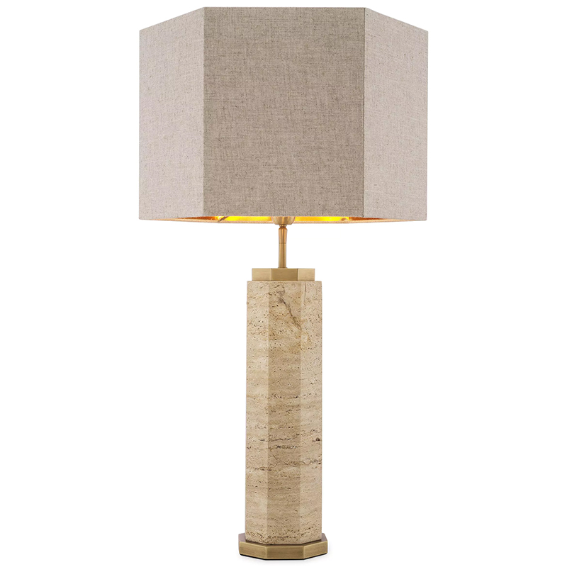 Настольная лампа Eichholtz Table Lamp Newman Бежево-серый Серый Латунь в Омске | Loft Concept 