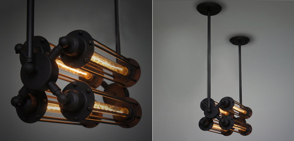 Подвесной светильник Loft Industrial Edison Cage Horizontal Quatro Подвесной светильник Loft Industrial Edison Cage Horizontal Quatro - Loft-Concept в Омске