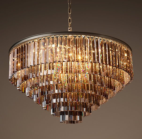 Люстра RH 1920s Odeon Smoke Glass Fringe Chandelier -80, 100 Черный в Омске | Loft Concept 