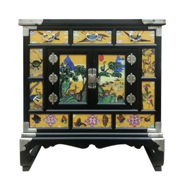 Китайский комод Chinoiserie chest of drawers yellow Желтый Черный в Омске | Loft Concept 