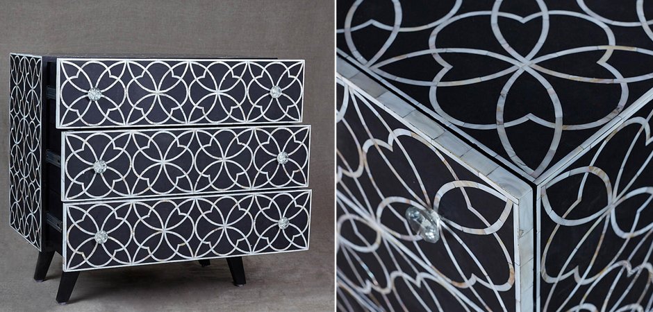 Комод с инкрустацией костью Inlaid Bone Flower Geometry Комод с инкрустацией костью Inlaid Bone Flower Geometry - Loft-Concept в Омске