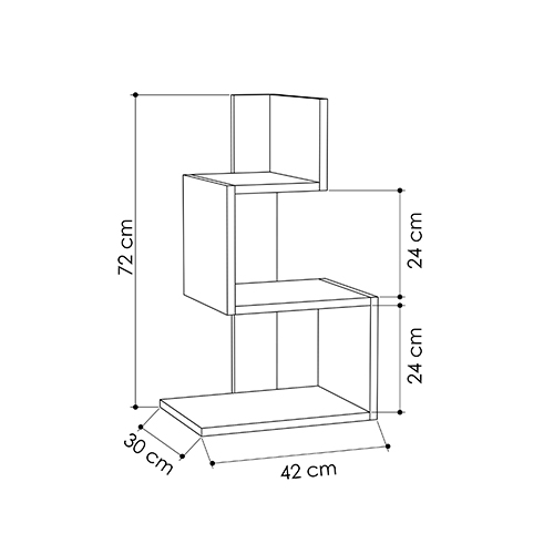 Стол приставной трехъярусный белого цвета ROSIE SIDE TABLE WHITE OAK в Омске