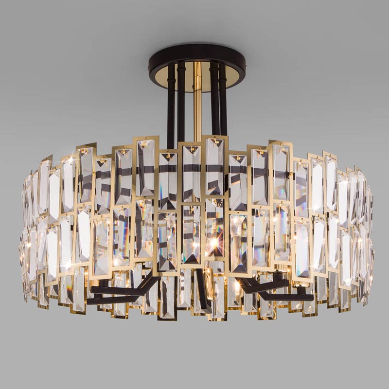 Потолочная люстра Darkness Chandelier gold 53 Черный Прозрачный (Transparent) Золотой в Омске | Loft Concept 