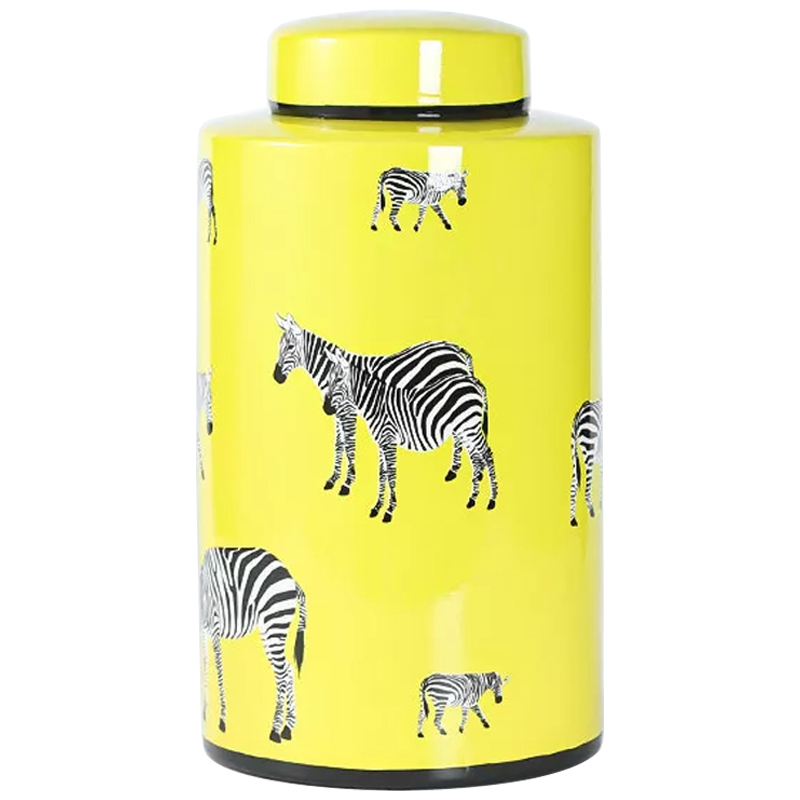 Ваза Yellow Vase Zebra Желтый Белый Черный в Омске | Loft Concept 