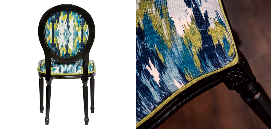Мягкий стул с сине-зеленым узором Ikat Pattern Мягкий стул с сине-зеленым узором Ikat Pattern - Loft-Concept в Омске