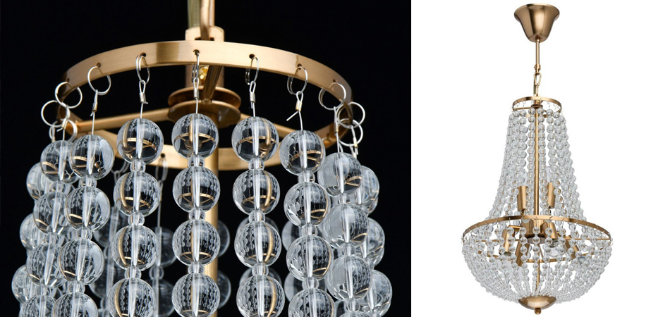 Люстра Virginia Clear Beads Chandelier Gold Люстра Virginia Clear Beads Chandelier Gold - Loft-Concept в Омске