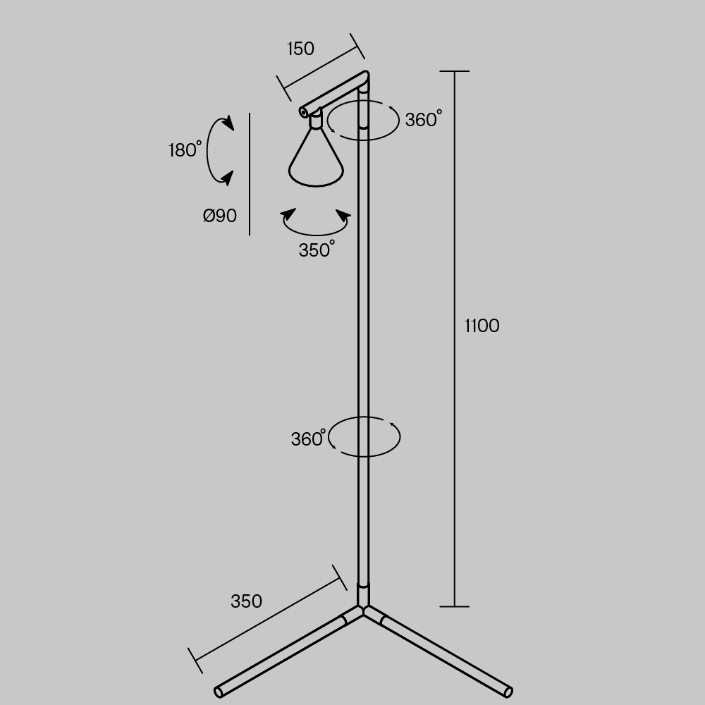 Напольный торшер светодионый Stripe 3000К 20Вт в Омске
