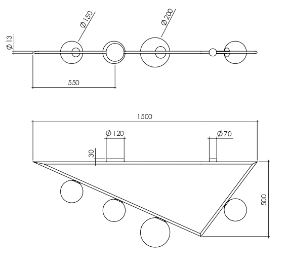 Потолочный светильник Atelier Areti Girlande Ceiling Triangle в Омске