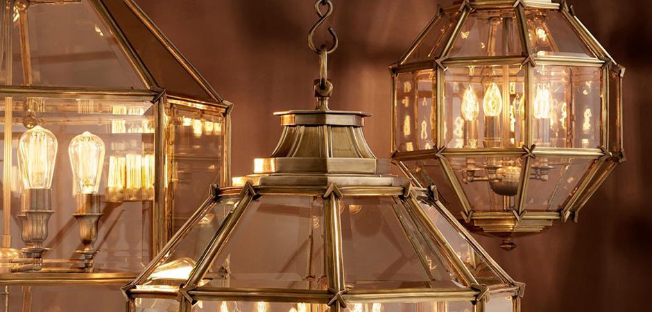 Люстра Lantern Owen Brass M - Loft-Concept в Омске