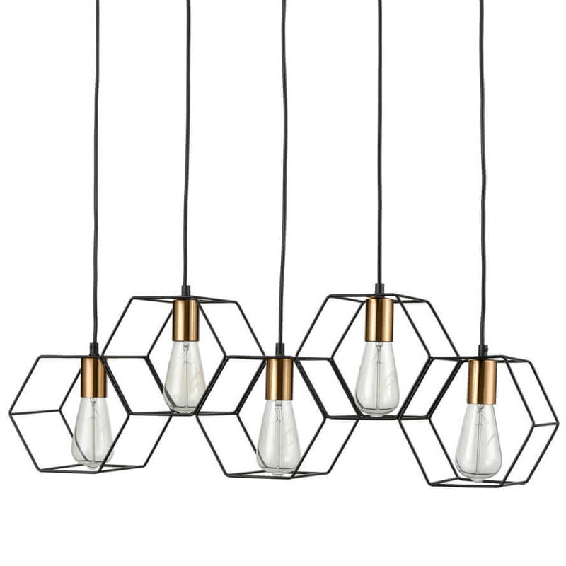 Люстра Loft Wire Cage Pendant 5 Черный в Омске | Loft Concept 