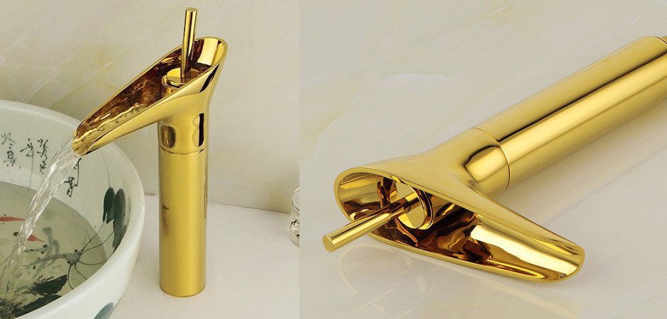 Смеситель для умывальника Золотой Gold toggle Смеситель для умывальника Золотой Gold toggle - Loft-Concept в Омске