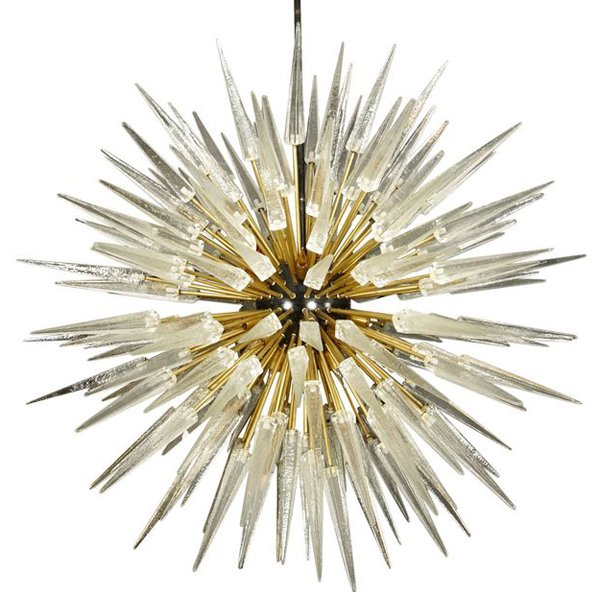 Murano Spike  Sputnik Rock Chandelier Золотой Черный Прозрачное Стекло в Омске | Loft Concept 