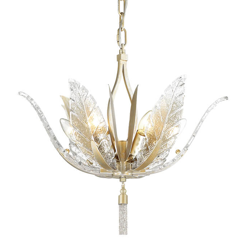 Люстра Glass Petals Chandelier 50 Золотой Прозрачный (Transparent) в Омске | Loft Concept 