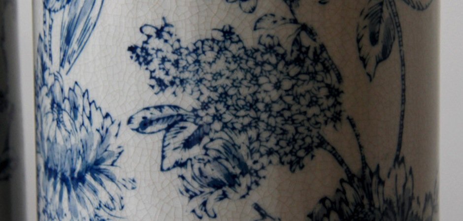 Вазы blue and white ornament Комплект из 2-х Вазы blue and white ornament Комплект из 2-х - Loft-Concept в Омске