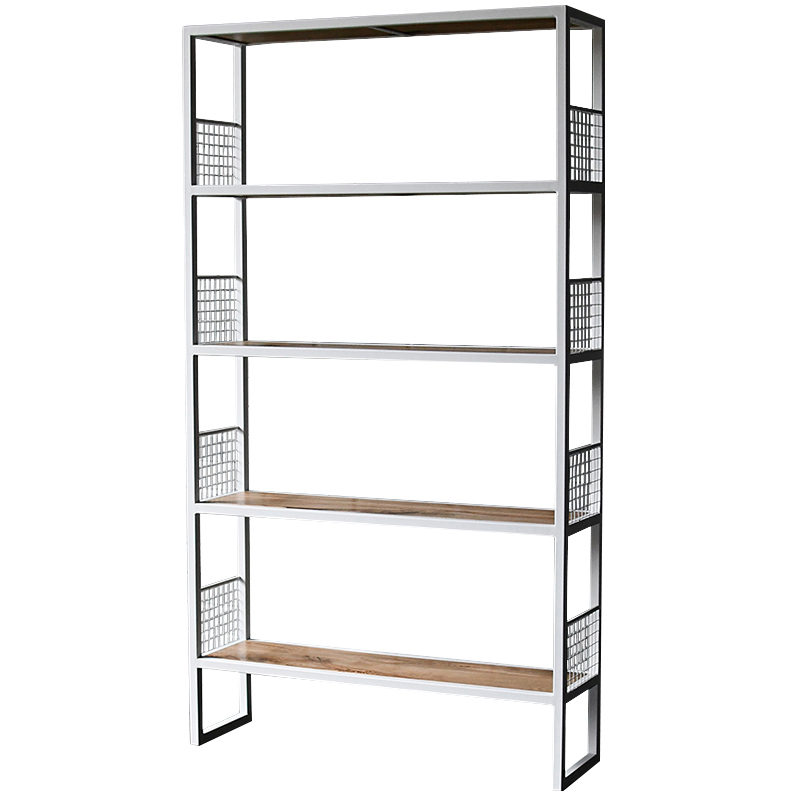 Стеллаж Richie Industrial Metal Rust White Rack Древесина Белый в Омске | Loft Concept 