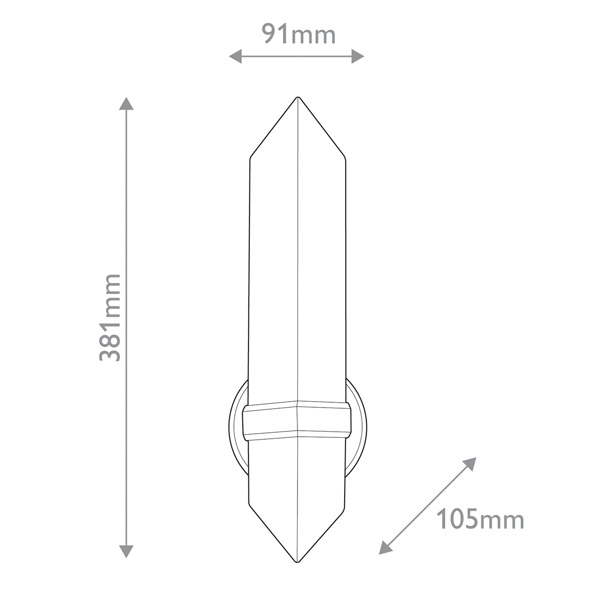 Бра черного цвета металлическое с вертикальным плафоном из алебстра Alora в Омске